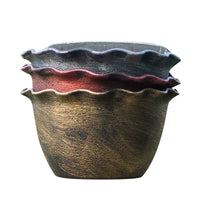 Wall-Mounted Flower Pot with Wave-Edge Design, Thickened Plastic, Water Storage, Hanging Plant Pot for Wall, Balcony Railing, Includes Hooks