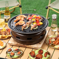 2025 New Korean Style Charcoal Grill for Home & Commercial Outdoor BBQ, Indoor Smokeless Roaster with Non-stick Griddle