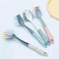 Long Handle Dishwashing Brush with Scraper, Non-Greasy, Hanging Design for Kitchen Cleaning