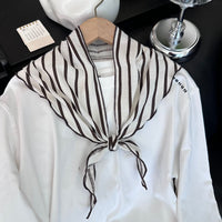 Japanese Style Striped Cotton Linen Triangle Scarf Retro Decorative Shawl Headscarf