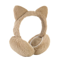Cute Cat Ear Foldable Earmuffs for Kids, Plush Warm Winter Ear Covers