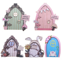 Miniature Wooden Fairy Tale Door for Dollhouse & Garden Decor