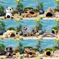 Ceramic Aquarium Decoration Fish Tank Ornament Cichlid Breeding Cave Shrimp Shelter