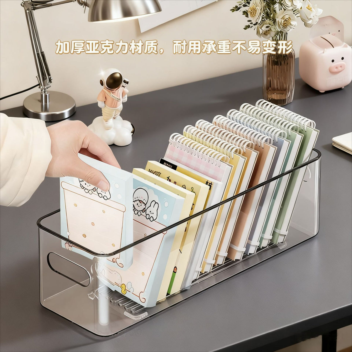 Clear Acrylic Stackable Desk Organizer for Notes, Cards, and Stationery