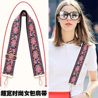 Adjustable Wide Crossbody Bag Strap Replacement with Colorful Patterns