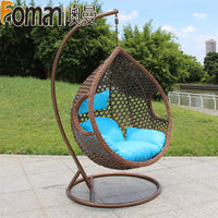 Outdoor Indoor Wicker Swing Chair Rattan Hanging Basket Seat for Patio Balcony