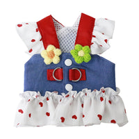 Pet Dog Cat Harness Dress with Leash for Small to Medium Breeds