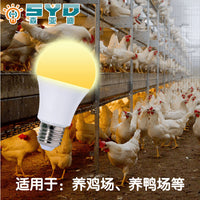 Dimmable LED Grow Light Bulb for Poultry Farms, DC48V/AC220V, Warm/Cool White