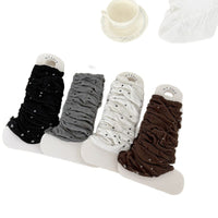 Polka Dot Leg Warmers for Women - Autumn Bubble Cuff Stacked Socks
