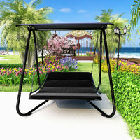 Outdoor Garden Patio Double Swing Hammock Bed with Canopy
