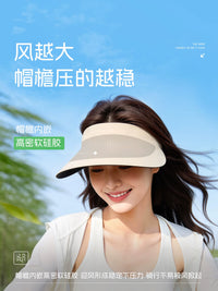 Women's UV Protection Sun Visor with Windproof Lanyard for Cycling and Outdoor Activities