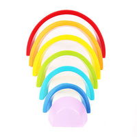 Wooden Arch Rainbow Stacking Blocks for Kids, Educational Creative Toy