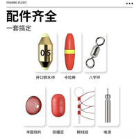 Luminous Fishing Float Set with Battery and Sinker for Sea Rods