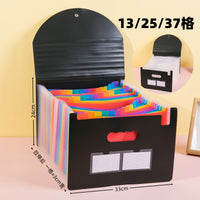 A4 Accordion File Organizer with 25 Pockets and Lanyard, Three-Sided Seal Document Folder for Office and School