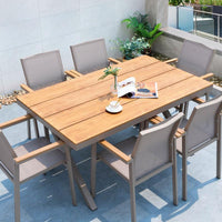 Outdoor Patio Garden Leisure Rope Woven Chair and Coffee Table Set, Waterproof Sunscreen Multi-person Dining Furniture