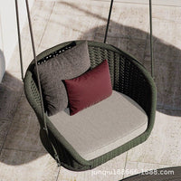 Outdoor Rattan Woven Double Swing Chair with Canopy for Patio Garden Villa Hotel