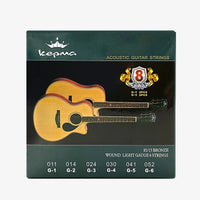 Kepma Acoustic Guitar Strings Set, .011 Gauge, 6-String Pack with Accessories