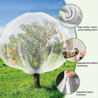 Plant Insect Bird Barrier Netting with Drawstring and Zipper for Garden Orchard Greenhouse