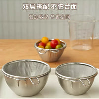 Hoinvaet Stainless Steel Rice Washing Strainer Basket with Handles, Multi-functional Colander for Fruits and Vegetables