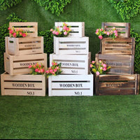 Vintage Wooden Storage Crate for Supermarket Fruit Display and Wedding Decor