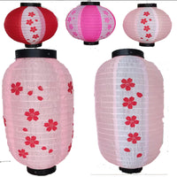 Pink Cherry Blossom Japanese Style Lantern for Outdoor Waterproof Decoration