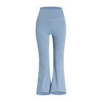 Women's Summer Thin High Waist Cropped Flared Yoga Pants, Slim Fit Petite Versatile Sports Leggings