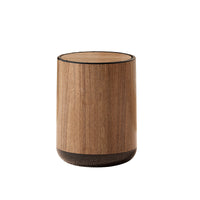 Large Capacity Wood Grain Trash Can with Lid for Home Bathroom