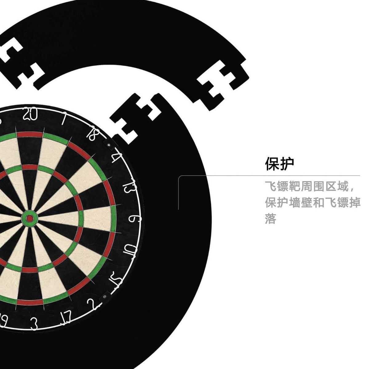 Dartboard Surround Protector Ring, EVA, 450mm/455mm Inner Diameter, Wall Protection Dart Accessory