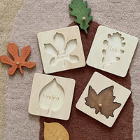 Montessori Wooden Leaf Puzzle Board for Kids & Adults, Educational Hand-Grasp Jigsaw Toy, Home Decor