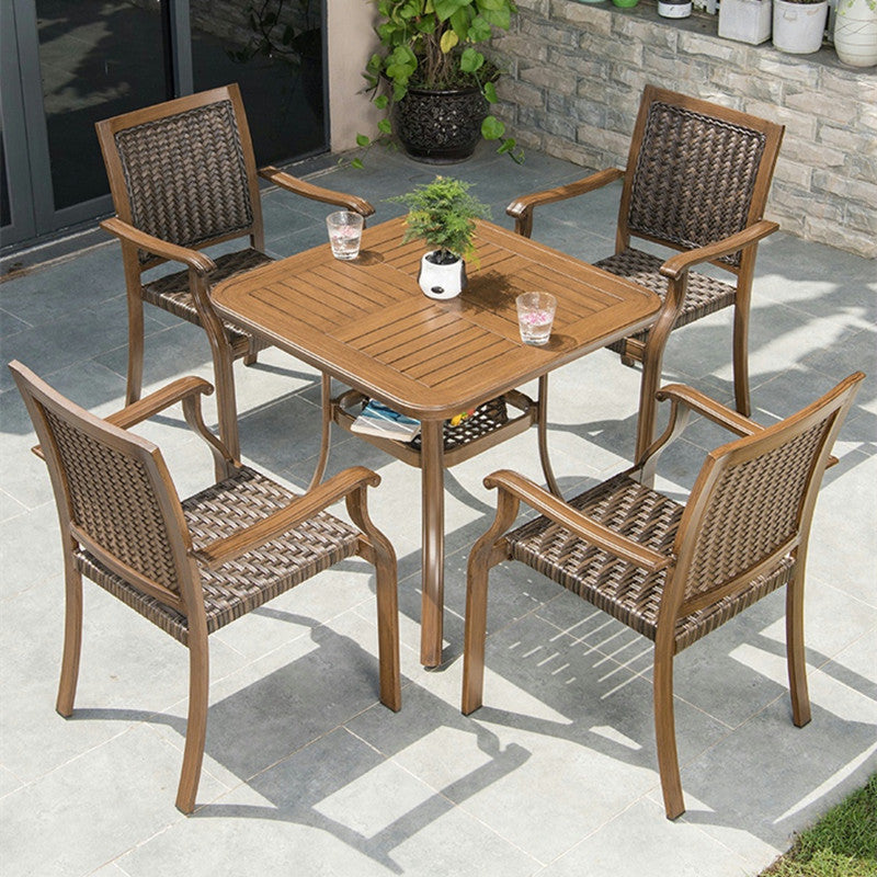 Outdoor Rattan Patio Dining Set for Garden, Balcony, Cafe