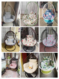 Outdoor Waterproof Single Swing Chair Cushion, Thickened Rattan Hanging Basket Seat Pad