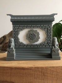 Traditional Cloud Blessing Miniature Screen Wall Resin Ornament for Aquariums and Landscaping