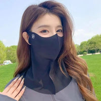 Ice Silk UV Protection Face Mask with Neck Gaiter for Summer Outdoor Activities