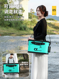 Portable Live Fish Bucket with Oxygen Pump for Outdoor Fishing