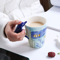 3D Animal Handle Ceramic Coffee Mug, Novelty Zebra Deer Elephant Gorilla Gift Cup