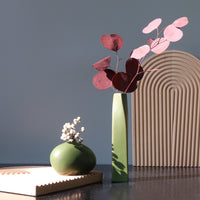 Jingdezhen Ceramic Retro Green Vase for Dried Flowers, New Chinese Zen Home Decor