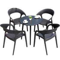 Outdoor Wicker Patio Bistro Set with Round Table and Chairs