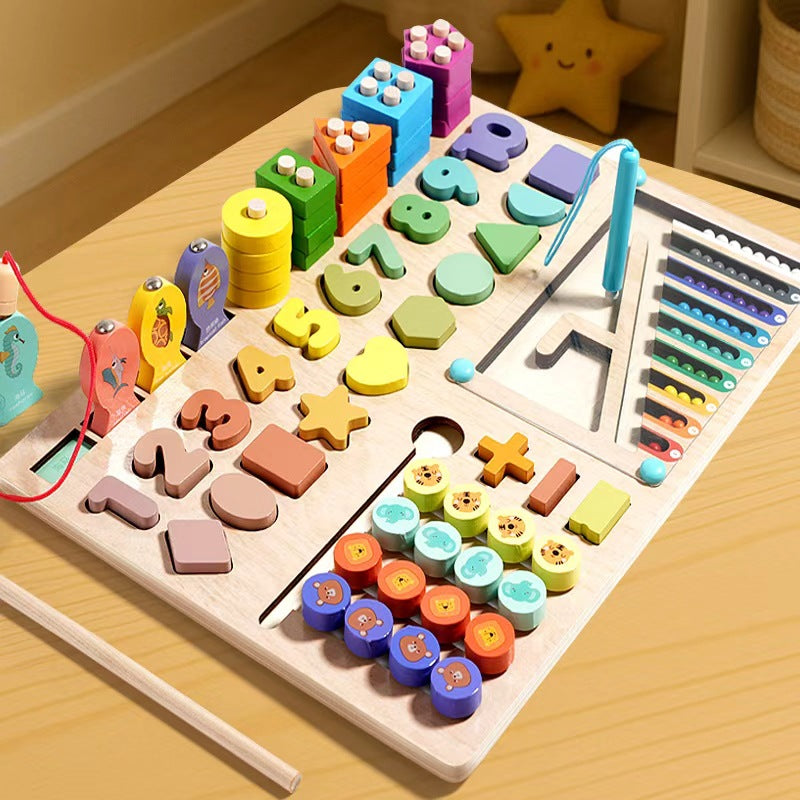 Montessori Smart Board Puzzle for Toddlers 0-3 Years - Educational Wooden Toy for Early Learning