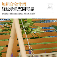 Outdoor Patio Wrought Iron Swing Chair Garden Courtyard Hanging Chair Rattan Swing Seat