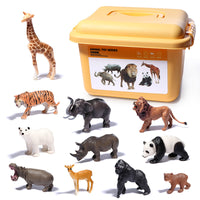 WANTUOLE Realistic Wild Animal and Dinosaur Figures Playset for Kids