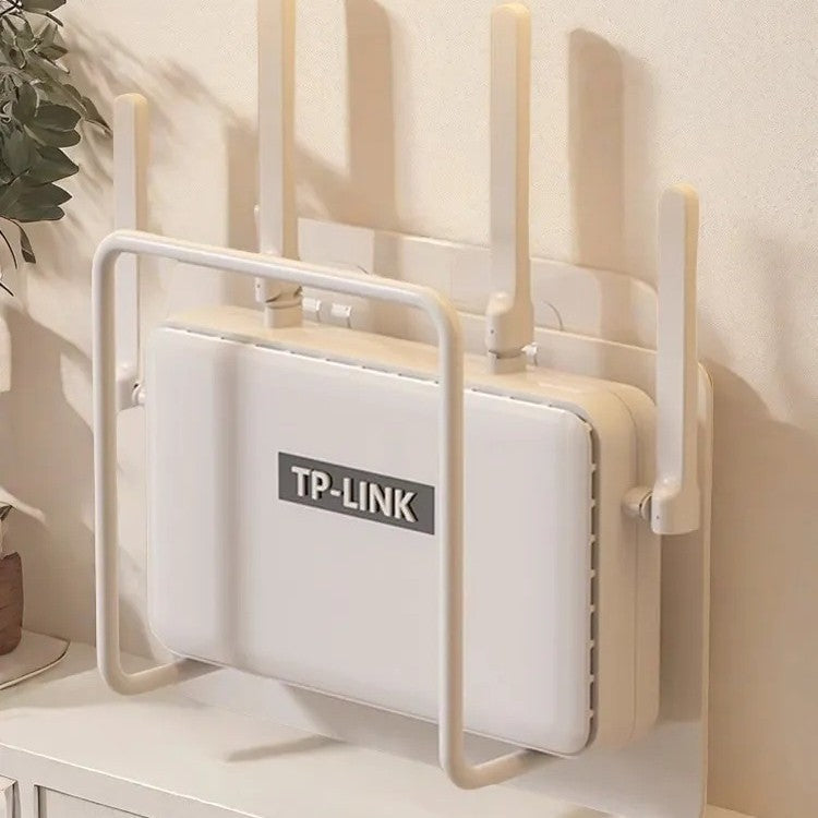 Wall-Mounted Router and Set-Top Box Storage Shelf with Cable Management