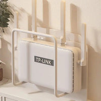 Wall-Mounted Router and Set-Top Box Storage Shelf with Cable Management