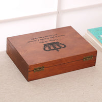 Portable Wooden Storage Box with Handle for Tools, Art Supplies, or Crafts