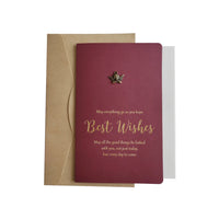Burgundy Retro Hot Stamping Creative Birthday Card, Thank You, Christmas, New Year Business Greeting Card for Clients