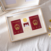Wedding Certificate Photo Frame with Double Happiness Character, Marriage Registration Photo Display, Couple's Gift, Solid Wood Picture Frame