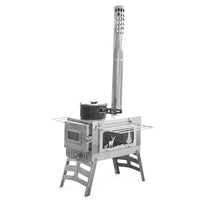 Portable Stainless Steel Wood Burning Stove for Outdoor Camping and Picnics