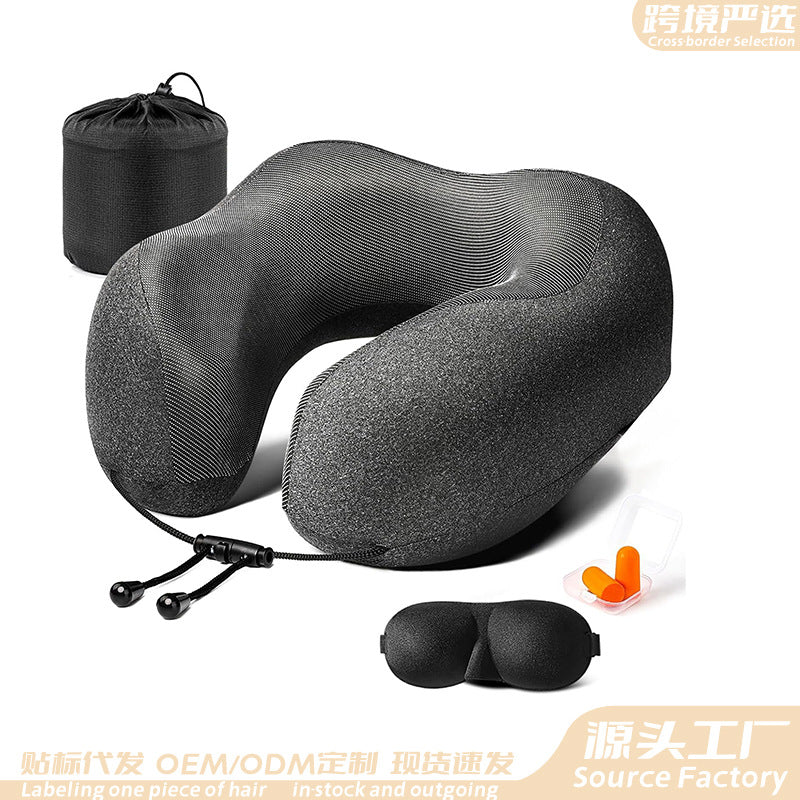 U-Shaped Memory Foam Neck Pillow for Travel and Office