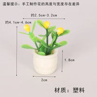 Dollhouse Miniature Potted Plants Set for Outdoor Landscape Decor