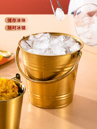 Thickened Stainless Steel Ice Bucket for Bar KTV Champagne Wine Beer Ice Cubes Commercial Use