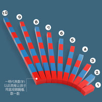 Montessori Red and Blue Number Rods Math Educational Toy for Preschoolers